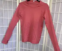 Lululemon Gym Workout Coral Lounge Stretch Athleisure Faux Sweater Pullover Top