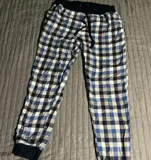 Plaid Women’s Sweatpants in Blue and White