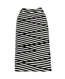 Anthropologie Skirt Size XS Black White Striped Stretch Blend Womens Lined 23X33