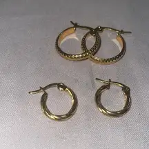 925 Gold mini hoop Huggies earrings