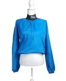 Windbreaker Jacket Cropped Short Size Small Blue Lightweight Athletic Made USA