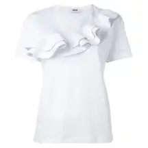 MSGM Milano White Ruffle Tee Sz. XS