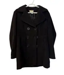 Covington Women's Black Double-Breasted Peacoat Size M Mid-Length Casual