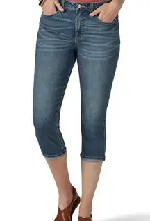 Womens Riders by Lee Capris Size 6 Medium Wash Jasper Denim New