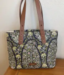 Spartina 449 Daufuskie Island Purse Shoulder Bag Floral Paisley Leather Handles