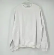 Mayfair Womens OS Plain White Crewneck Sweatshirt New Flawed