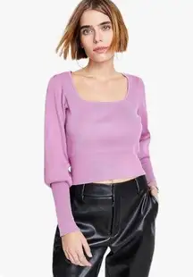 Women's Volume-Sleeve Sweater In Plum Pink Blouse Size Medium