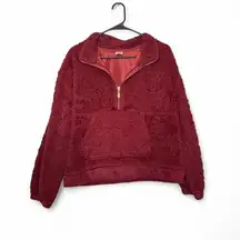 Red fuzzy quarter zip pullover from No Boundaries size large 11-13 youth
