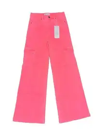 Women’s Risen Living In The Moment Cargo Flare Jeans Hot Pink Size 9/29