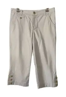 Dockers Capris Beige Casual Pants Flat Front Size 8