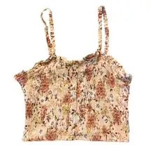 Hippie Rose Crop Top Spaghetti Strap Floral Women Size Small