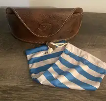 FOSSIL SUNGLASSES GLASSES SOFT CASE MAGNETIC CLOSURE BROWN