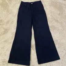 Black high-rise wide leg jeans