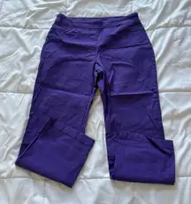 Drapers and Damons Womens Size Medium Pants Straight Leg Pull On Stretch Purple