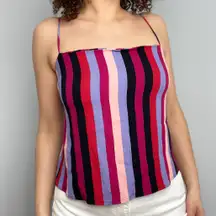 Magenta, Blue, Black Dove Cami in Isabel Stripe