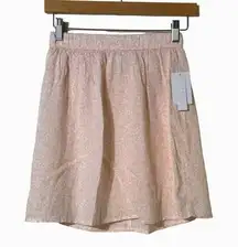 Abound Mini Printed Skirt In White Blush Pink Elastic Waist  NWT XS