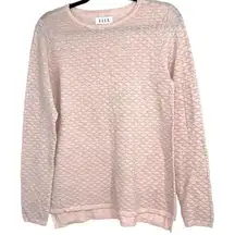 ELLE LIGHT PINK WAVE DESIGN SOFT SWEATER SMALL