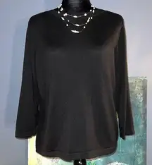 Size L Black Boatneck Sweater