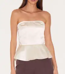 Pearl Satin Peplum Corset