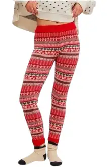 Free People Intimately Falala Fair Isle Cozy Soft Red Holiday Leggings Medium