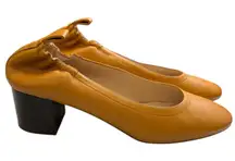 Everlane Women's The Italian Leather Day Heels Honey Yellow  Block‎ Pumps 10.5
