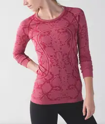 Lululemon Swiftly Tech Long Sleeve Crew, Heathered Cranberry