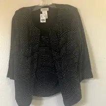 FINAL MARKDOWN Black Textured dressy top one piece two piece look nwt large