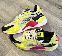 PUMA WOMEN'S 7.5 RS-X
Running System Sneakers Neon
Yellow & Pink Sneakerhead