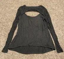 Allison Joy Charcoal Long Sleeve Top