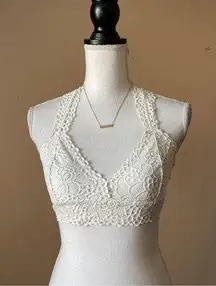 AERIE | White Lace Racerback Bralette Sz S