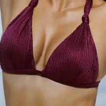 Berlook Burgundy Jacquard Knot Bikini Top ONLY 70