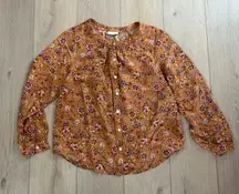 J.Jill Women’s Brown Paisley Button Down Blouse Sz Small
