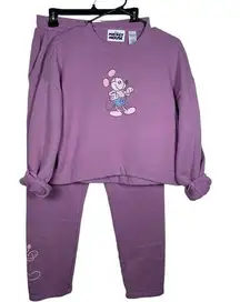 Disney Mickey Mouse Purple Sweatshirt & Sweatpants Set Size XS/M EUC #CL-69