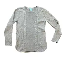 Two‎ Bees Cashmere Women's Gray 100% Cashmere Cable-Knit Sweater Size Medium