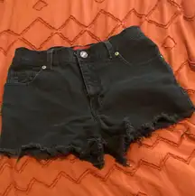 Distressed Black Jean Shorts