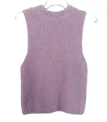 ZARA  Soft  Feel Fuzzy Halter Sweater Top  Lilac  Sleeveless Large