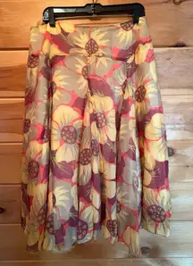 Nic & Zoe 12 SUNFLOWER Skirt Lightweight Tencel Blend Lined