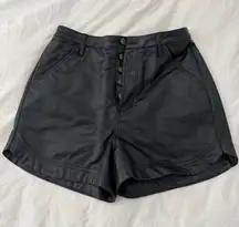 Free People Leather Shorts Black