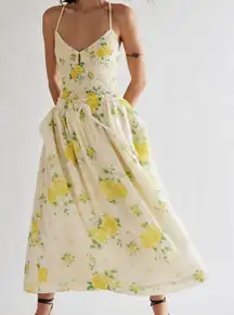 #20 NWT Free People Seaside Rose Set in Lemon Drop Combo