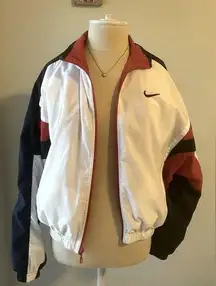 Nike Vintage  Sz S Windbreaker Jacket burnt orange White/Black Full Zip