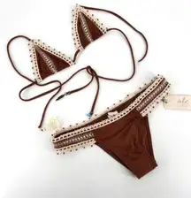 NWT Ale by Alessandra Faux Suede Bikini Boho Small