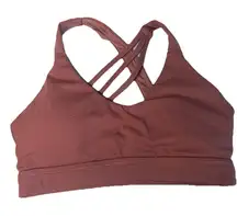 BuffBunny Sports Bra Crisscross Straps Size S Small Mauve Workout Athletic‎ Yoga