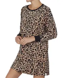 Kate Spade New York Brushed Jersey Animal Print Long Sleep Shirt sz Medium
