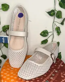Madden Girl Mesh Buckle Square Toe Ballet Flats NWT