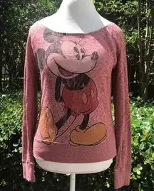 Authentic Disney Park Mickey Mouse terry scoop neck sweater