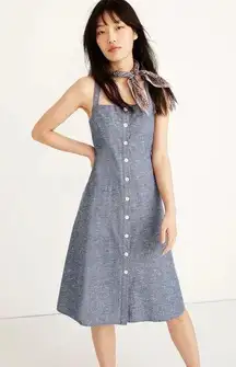 Madewell  denim/chambray button-up midi dress size 2