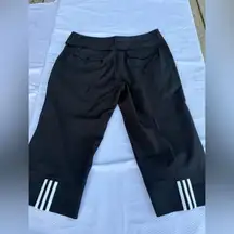 adidas Black Cropped Pants with White Accents