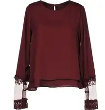 Walter Baker Maroon Burgundy long sleeve blouse