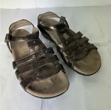 Taos T-Drop Bronze Leather Comfort Sandals Adjustable Straps US‎ 7 EUR 38