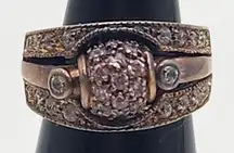 Pheonix Jewelry Sterling Silver Pink & Clear CZ Fidget Ring (5)